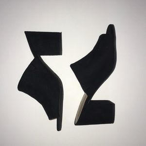 A new day black peep toe mule sandals